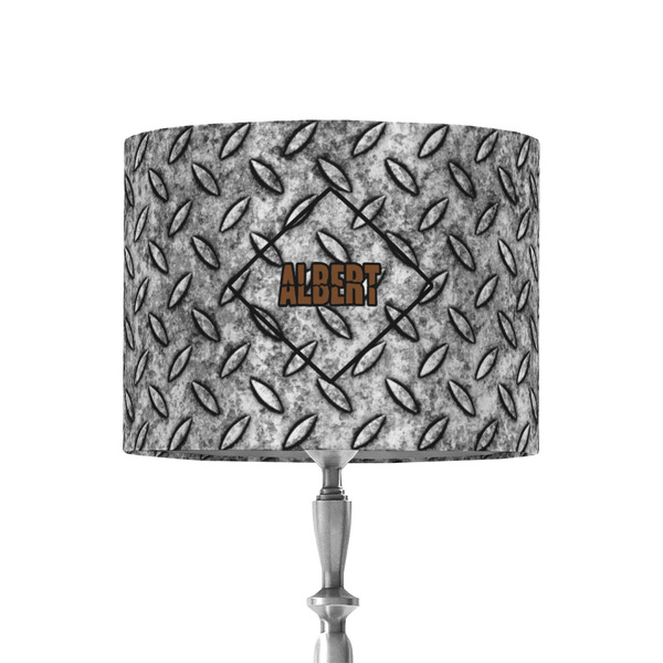 Custom Diamond Plate 8" Drum Lamp Shade - Fabric (Personalized)
