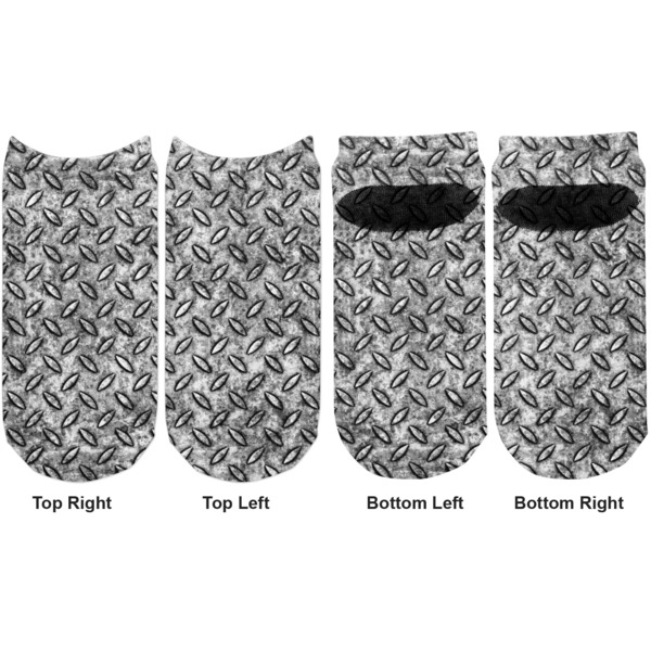 Diamond Plate Adult Ankle Socks - Double Pair - Front and Back - Apvl