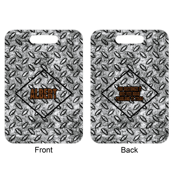 Diamond Plate Aluminum Luggage Tag (Front + Back)