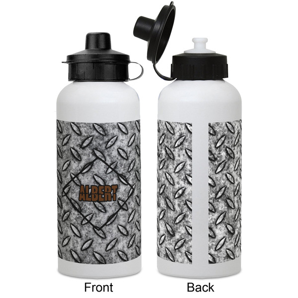 Diamond Plate Aluminum Water Bottle - White APPROVAL