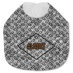 Diamond Plate Jersey Knit Baby Bib w/ Name or Text