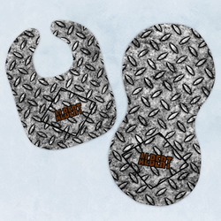 Diamond Plate Baby Bib & Burp Set w/ Name or Text