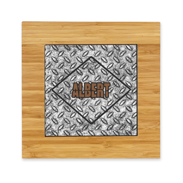 Custom Diamond Plate Bamboo Trivet with Ceramic Tile Insert (Personalized)