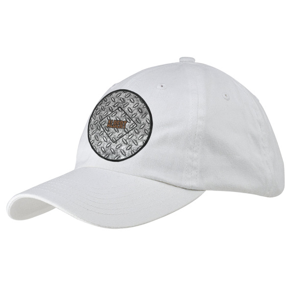 Custom Diamond Plate Baseball Cap - White (Personalized)
