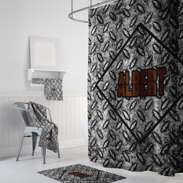 Diamond Plate Bath Towel Sets - 3-piece - In Context