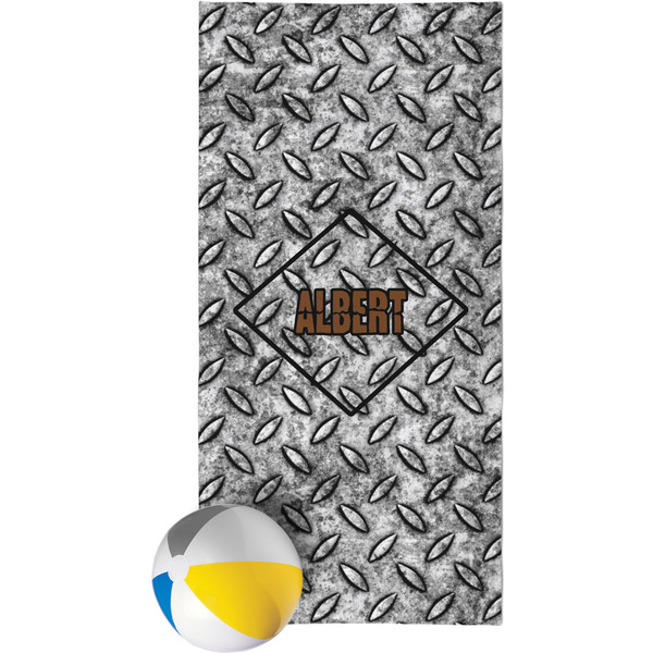 Custom Diamond Plate Beach Towel (Personalized)