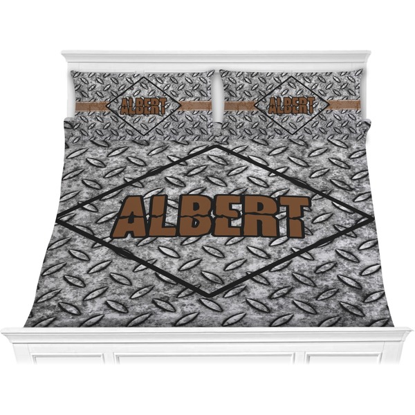 Custom Diamond Plate Comforter Set - King (Personalized)
