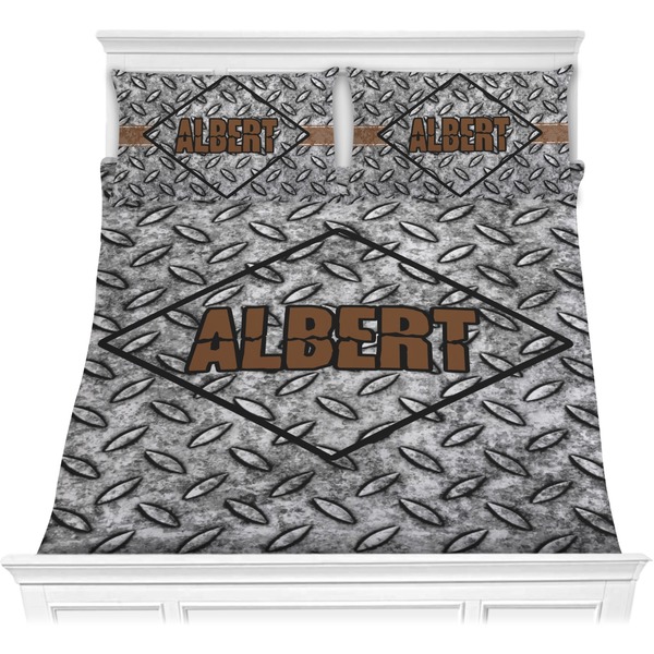 Custom Diamond Plate Comforter Set - Full / Queen (Personalized)