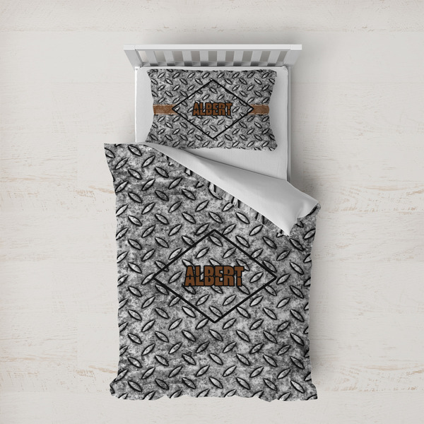 Custom Diamond Plate Duvet Cover Set - Twin XL (Personalized)