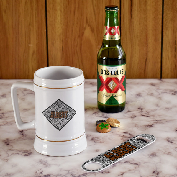 Diamond Plate Beer Stein - In Context