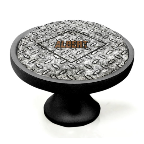 Diamond Plate Black Custom Cabinet Knob (Side)