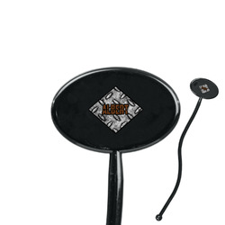 Diamond Plate 7" Oval Plastic Stir Sticks - Black - Double Sided (Personalized)