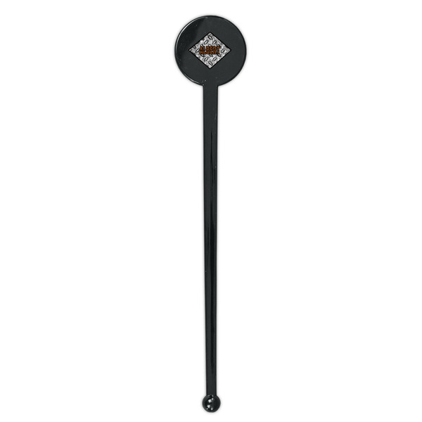 Diamond Plate Black Plastic 7" Stir Stick - Round - Single Stick