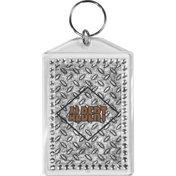 Custom Diamond Plate Bling Keychain (Personalized)