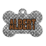 Diamond Plate Bone Shaped Dog ID Tag - Large (Personalized)