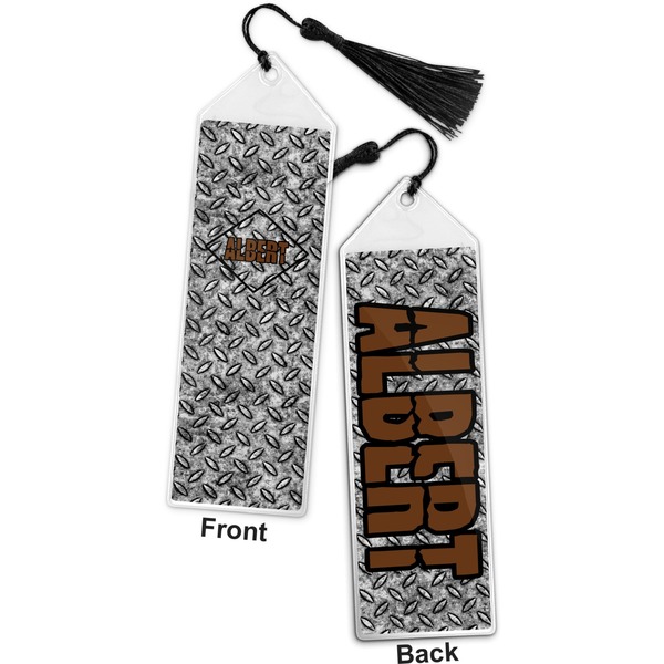 Diamond Plate Bookmark with tassel - Front and Back