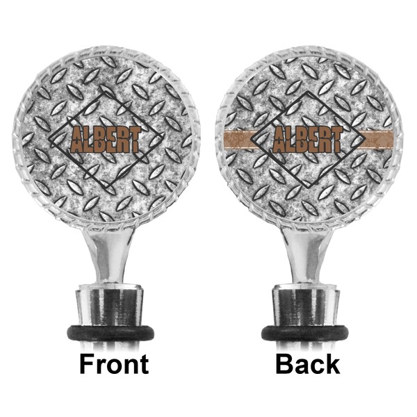 Diamond Plate Bottle Stopper - Front and Back