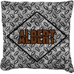 Diamond Plate Faux-Linen Throw Pillow 16" (Personalized)
