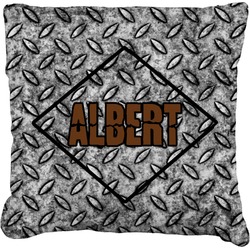 Diamond Plate Faux-Linen Throw Pillow 20" (Personalized)