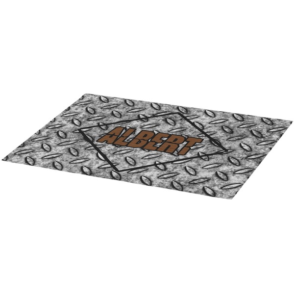 Diamond Plate Burlap Placemat (Angle View)