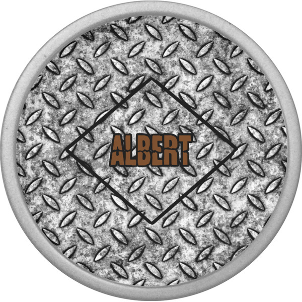 Diamond Plate Cabinet Knob - Nickel - Front