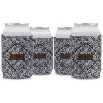 Diamond Plate Can Cooler (12 oz) - Set of 4 w/ Name or Text
