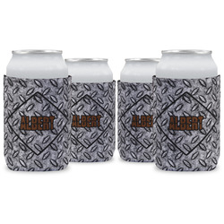 Diamond Plate Can Cooler (12 oz) - Set of 4 w/ Name or Text