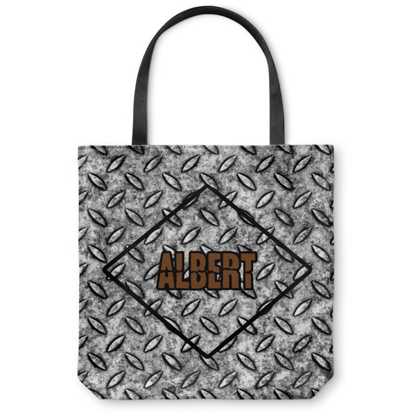 Custom Diamond Plate Canvas Tote Bag - Large - 18"x18" (Personalized)