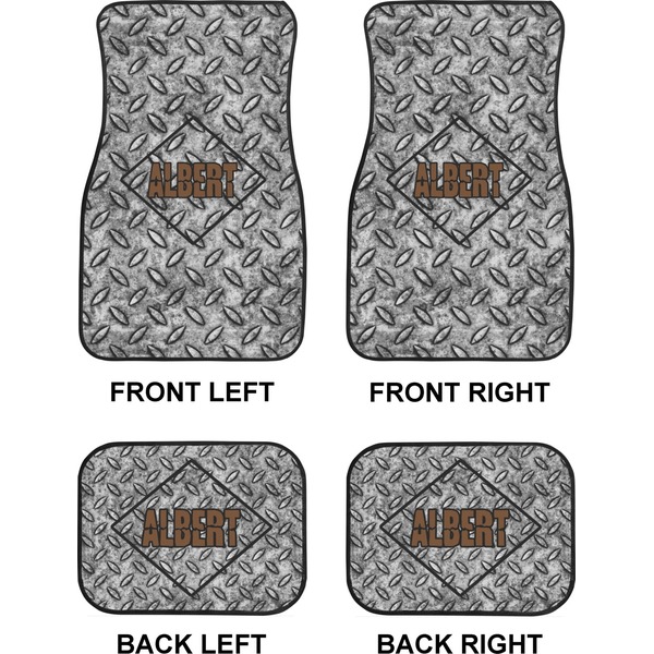 Diamond Plate Car Floor Mats Set (2F + 2B)