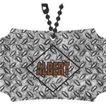 Diamond Plate Rear View Mirror Ornament (Personalized)