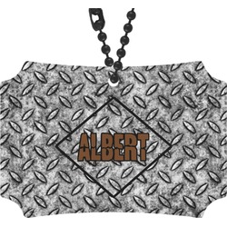 Diamond Plate Rear View Mirror Ornament (Personalized)