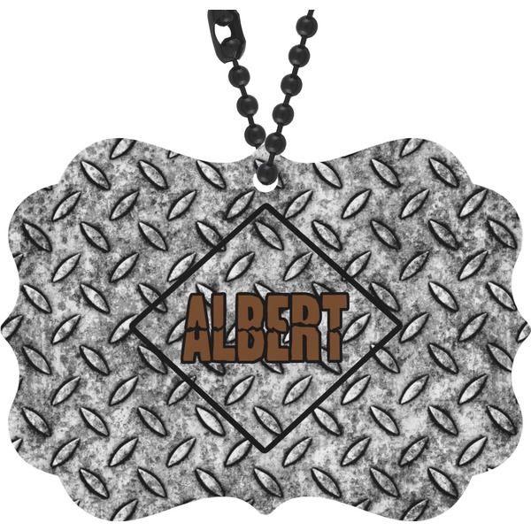 Custom Diamond Plate Rear View Mirror Decor (Personalized)