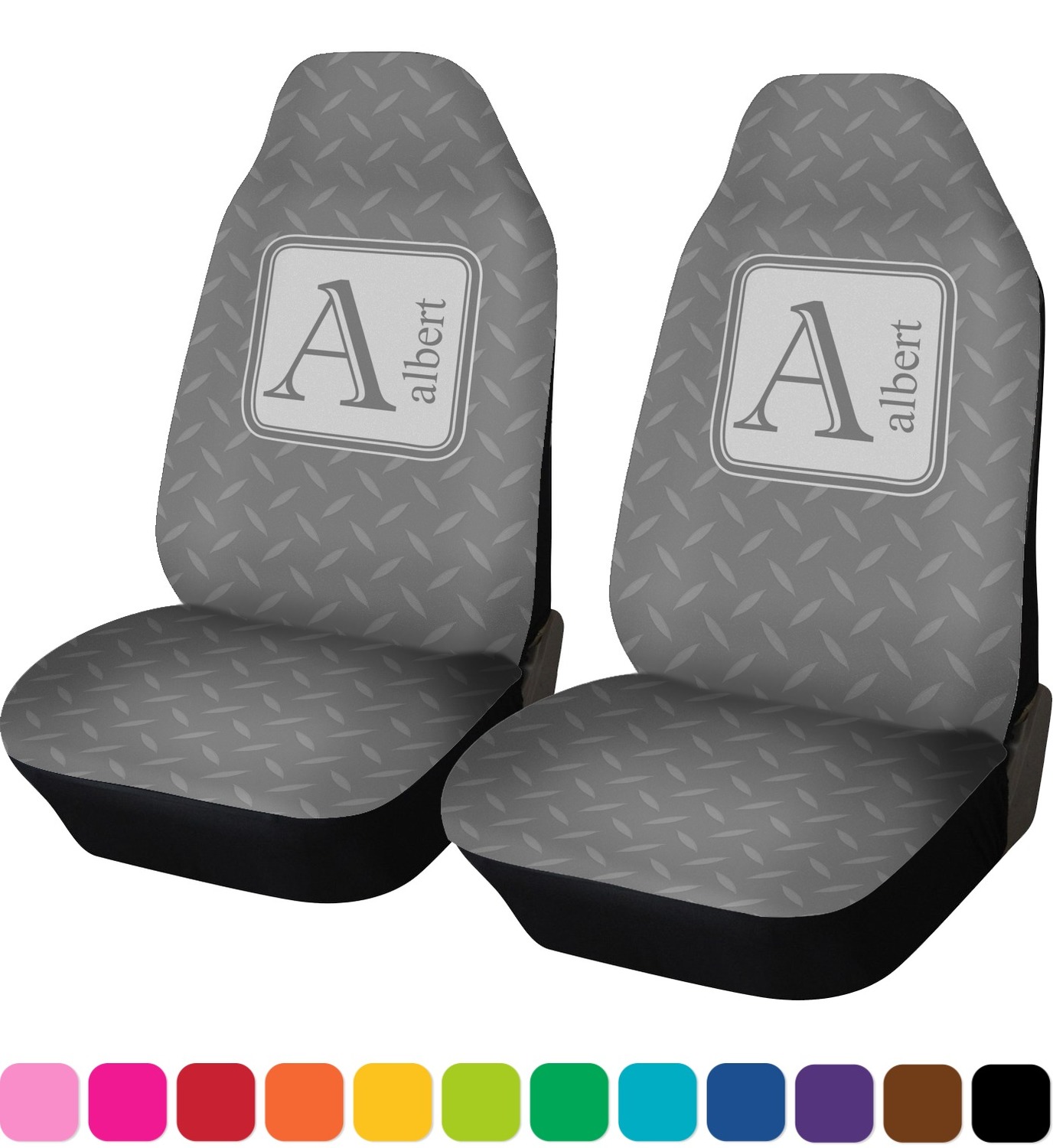 Diamond Plate Car Seat Covers (Set of Two) (Personalized) YouCustomizeIt