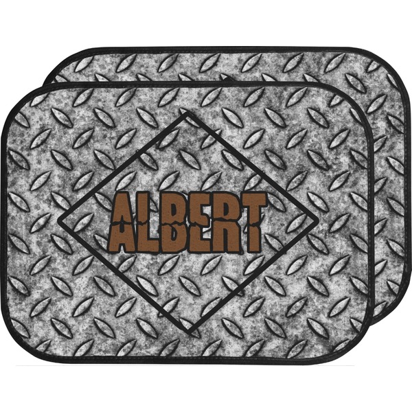 Custom Diamond Plate Car Floor Mats (Back Seat) (Personalized)