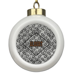 Diamond Plate Ceramic Ball Ornament (Personalized)