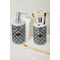 Diamond Plate Ceramic Bathroom Accessories - LIFESTYLE (toothbrush holder & soap dispenser)