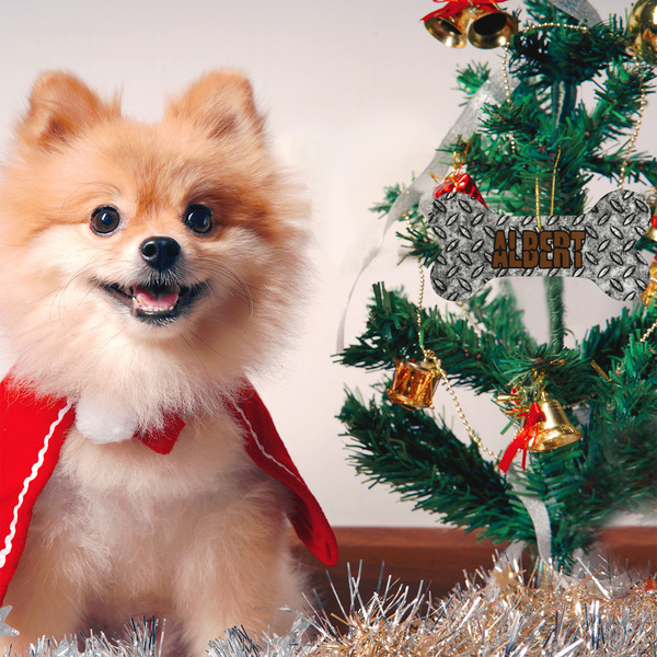 Diamond Plate Ceramic Flat Ornament - Bone (LIFESTYLE)