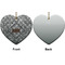 Diamond Plate Ceramic Flat Ornament - Heart Front & Back (APPROVAL)