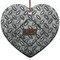 Diamond Plate Ceramic Flat Ornament - Heart (Front)