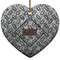 Diamond Plate Heart Ceramic Ornament w/ Name or Text
