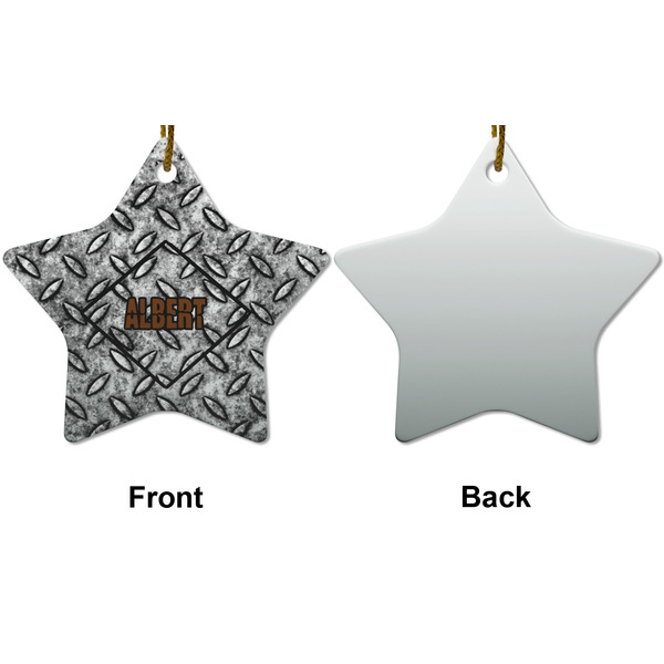 Diamond Plate Ceramic Flat Ornament - Star Front & Back (APPROVAL)