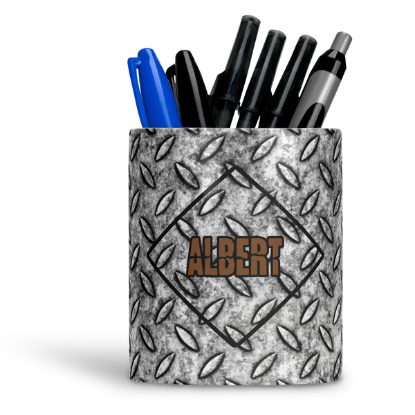 Custom Diamond Plate Ceramic Pen Holder