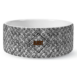 Diamond Plate Ceramic Dog Bowl - Large (Personalized)