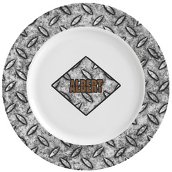Diamond Plate Ceramic Dinner Plates (Set of 4) (Personalized)