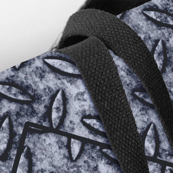 Diamond Plate Closeup of Tote w/Black Handles