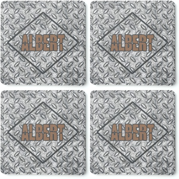 Diamond Plate Coaster Rubber Back - Apvl