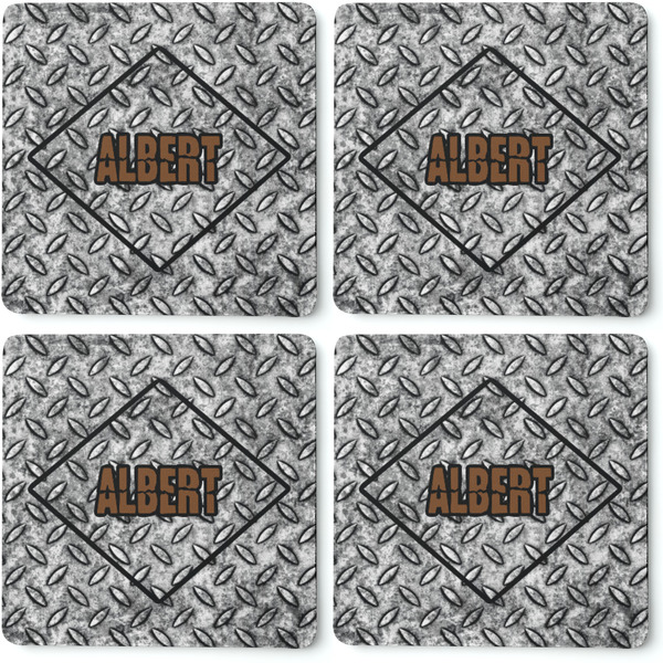 Diamond Plate Coaster Rubber Back - Apvl