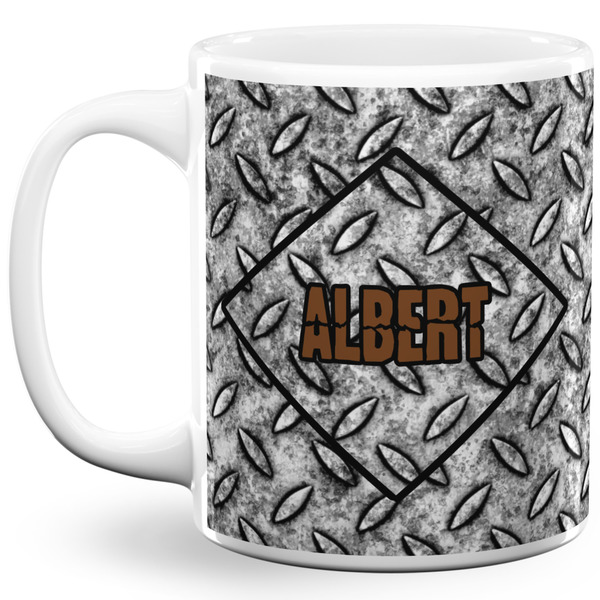 Custom Diamond Plate 11 Oz Coffee Mug - White (Personalized)