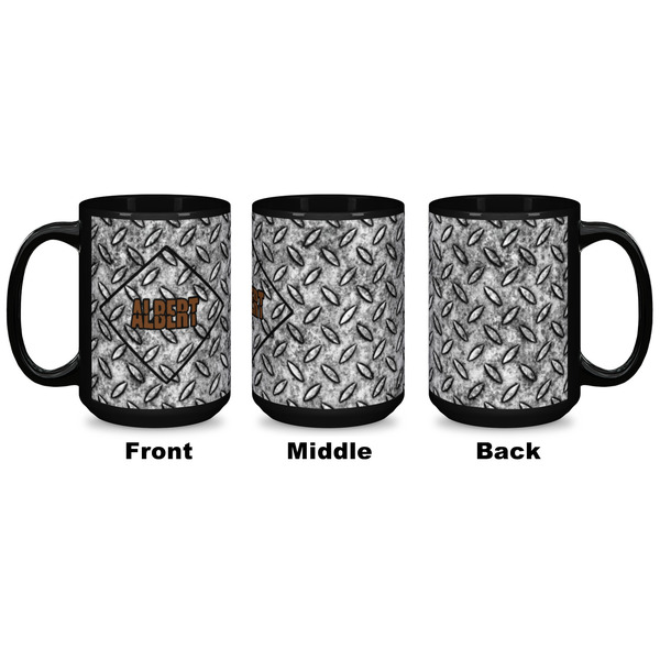 Diamond Plate Coffee Mug - 15 oz - Black APPROVAL