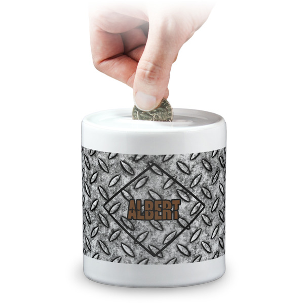 Custom Diamond Plate Coin Bank (Personalized)